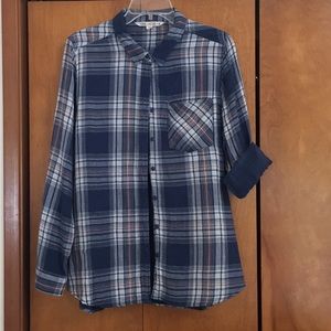 Teal, brown and off white blouse. Gorgeous color!